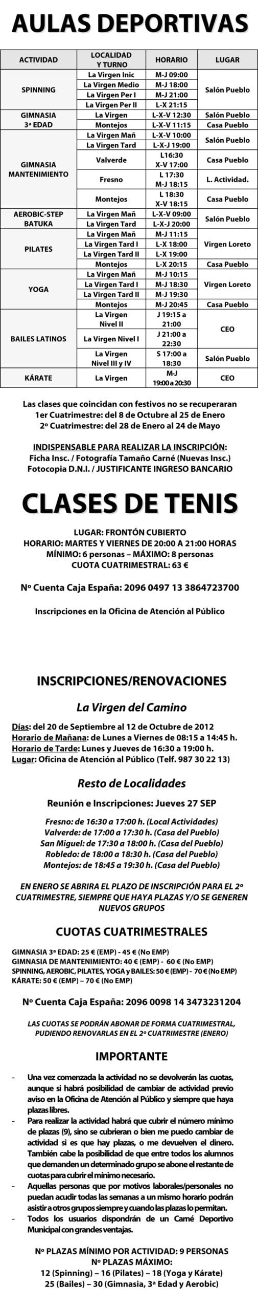 aulas deportivas