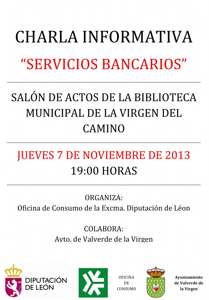 cartel servicios bancarios