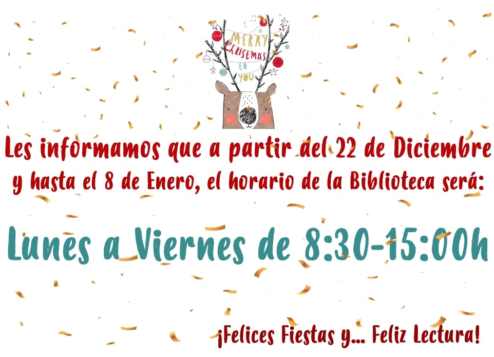 Horario de Navidad en la Biblioteca