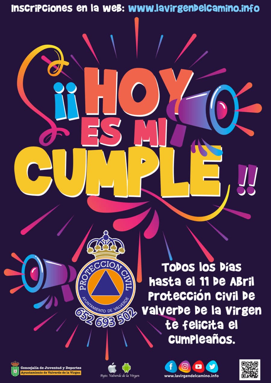 ¿Hoy es tu cumple? Protección Civil te felicita en Valverde de la Virgen hoy es tu cumple