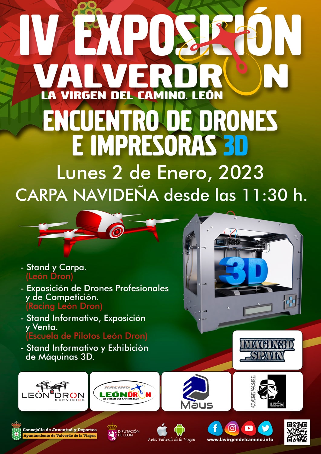 Experto Tesauro pavimento Exposición de Drones e Impresoras 3D en La Virgen el 2 de Enero